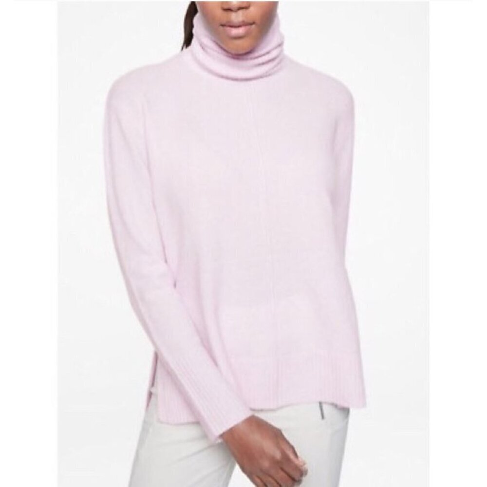 Athleta Transit Pullover Turtleneck Sweater in Light Pink Size Small